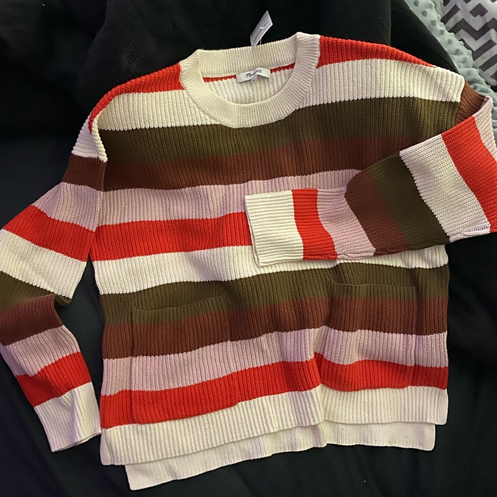 NWT Madewell Striped Pocket Sweater